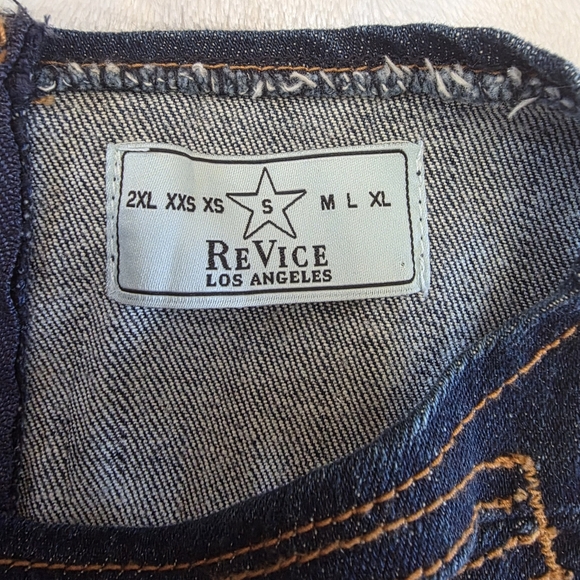 Revice Denim "Tokyo Top" – Exposed Revice Denim, Exposed Cut-Out Zip-Front Top - Picture 8 of 9